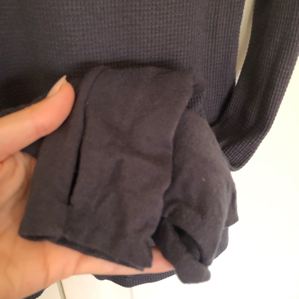 Michael Stars Gray Ribbed Long Sleeve Shirt Size S - Picture 4 of 7